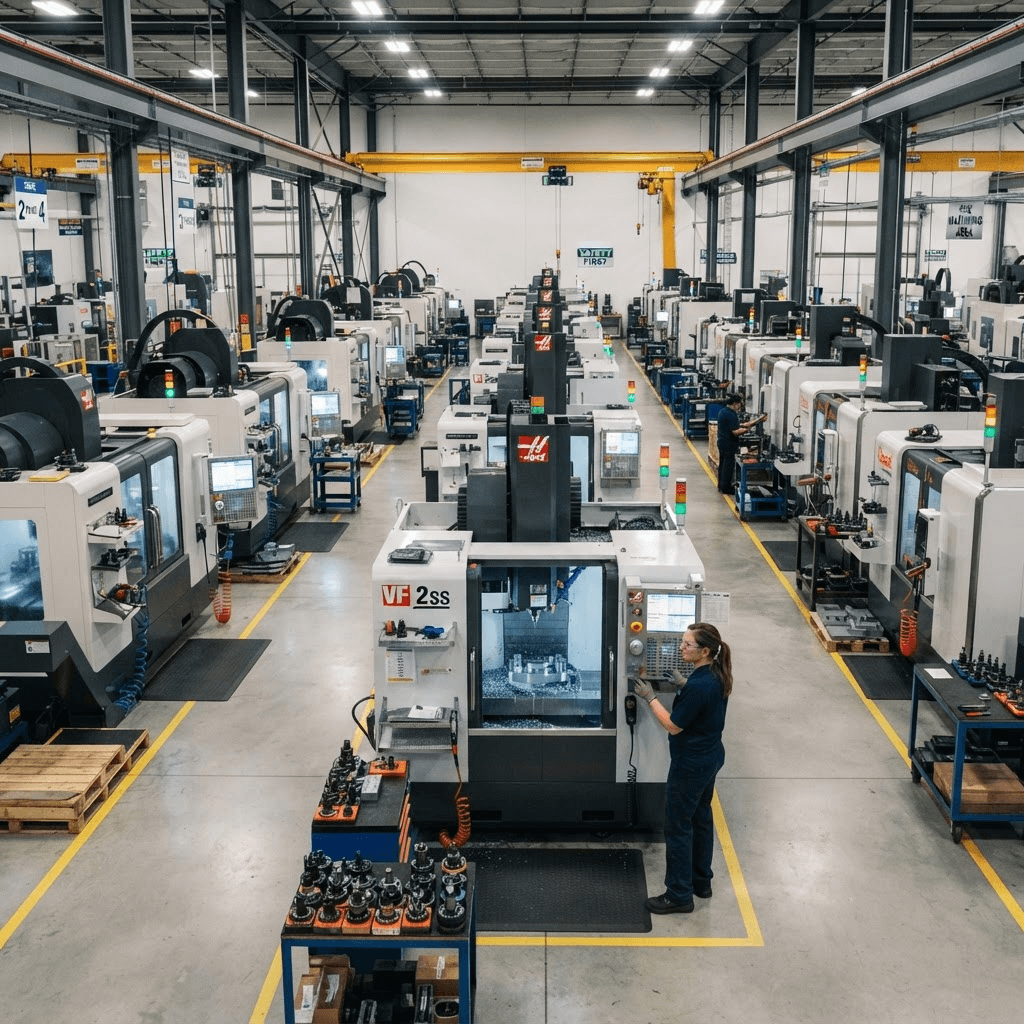 Industrial workforce during container manufacturing work